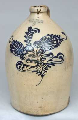 J. & E. NORTON / BENNINGTON, VT. Stoneware Jug with Floral Decoration