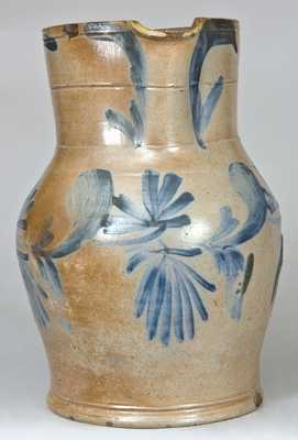 Baltimore Stoneware Pitcher with Cobalt Floral Decoration