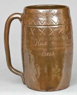 Stoneware Presentation Mug, Albany Slip, Dated 1902
