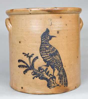 NY Stoneware Crock with Bird Decoration