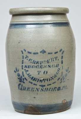 T. F. Reppert Successor to J. Hamilton & Co. Stoneware Jar