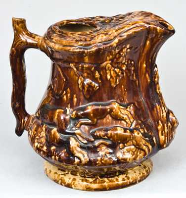 Rockingham-Glazed Iced Tea Pitcher, possibly Swan Hill Pottery, South Amboy, NJ