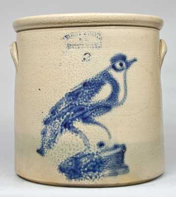 WEST TROY POTTERY Stoneware Bird Crock