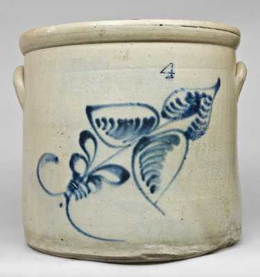 Four-Gallon NY State Floral-Decorated Stoneware Jar