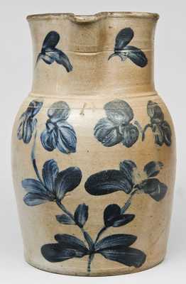 One-Gallon Baltimore Clover-Decorated Stoneware Pitcher