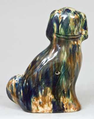 Pottery Spaniel with Multi-Colored Glaze, Scottish origin, 19th century