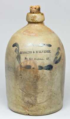 HOPKINS & MELVENEY Stoneware Advertising Jug, Philadelphia origin