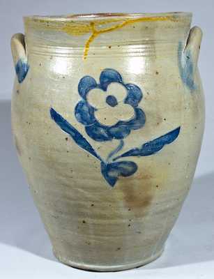 Stoneware Jar with Incised Bird and Floral, prob. Albany, NY