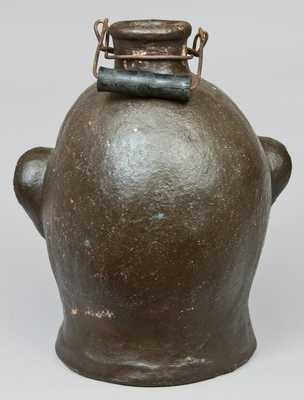 Rare Painted Woman Pottery Face Jug, NC origin