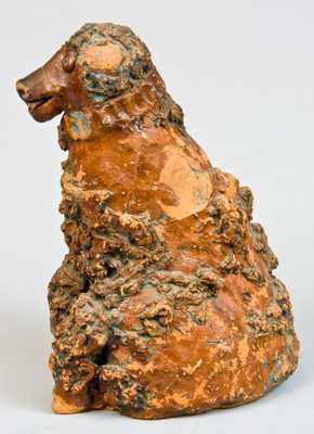 Anthony Baecher, Winchester, VA or Thurmont, MD Redware Dog Figure