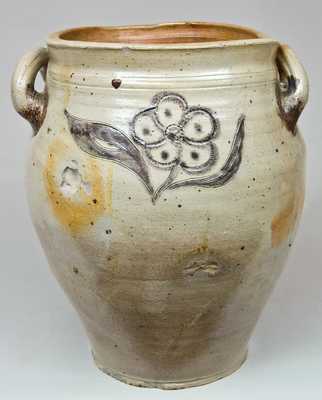 Incised Stoneware Jar with Cobalt and Manganese Slip