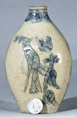Antique American Stoneware Flask, Hartford, CT
