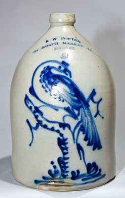 Norton Stoneware Jug with Pheasant Decoration and Boston Advertising