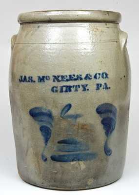 JAS. McNEES & CO. / GIRTY. PA Stoneware Crock