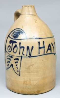 "JOHN HAY, N.Y." Stoneware Political Jug
