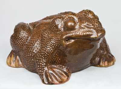 Large-Sized Redware Figure of a Toad, late 19th or early 20th century