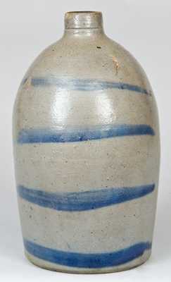 Western PA Stoneware Jug with Stripe Decoration