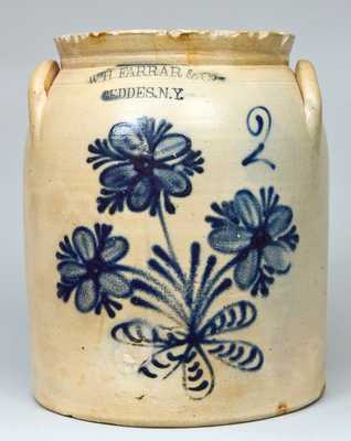 W.H. FARRAR & CO. / GEDDES, N.Y. Stoneware Jar with Floral Decoration