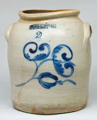 O.L. & A. K. BALLARD / BURLINGTON, VT. Stoneware Jar with Floral Decoration