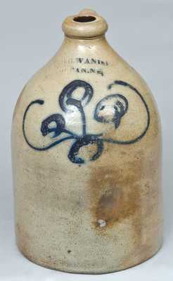 "I.H. WANDS / OLEAN. NY" Cobalt-Decorated Stoneware Jug