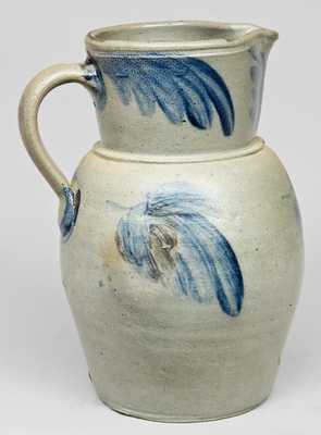 Baltimore Stoneware One-Gallon Pitcher w/ Cobalt Leaf