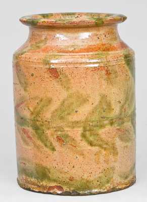 W. Burchnell, London, OH Redware Jar, Morgantown, WV School