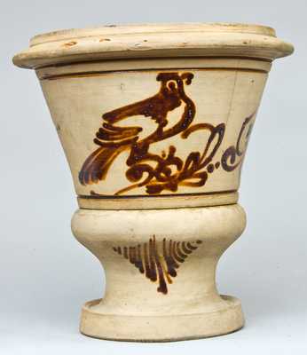 New York Stoneware Urn with Ochre Birds Decoration