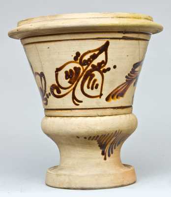 New York Stoneware Urn with Ochre Birds Decoration