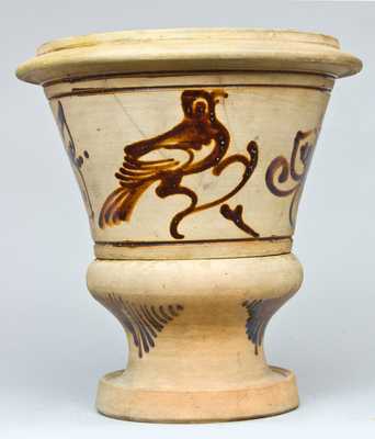New York Stoneware Urn with Ochre Birds Decoration