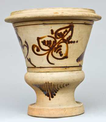 New York Stoneware Urn with Ochre Birds Decoration