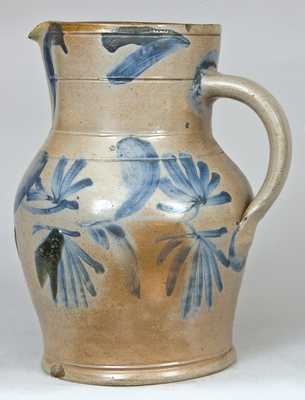 Baltimore Stoneware Pitcher with Cobalt Floral Decoration