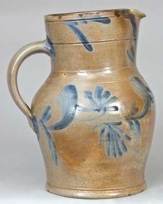 Baltimore Stoneware Pitcher with Cobalt Floral Decoration