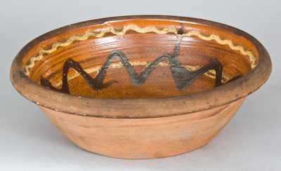 Slip-Decorated Redware Bowl, possibly Shenandoah Valley