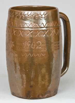 Stoneware Presentation Mug, Albany Slip, Dated 1902