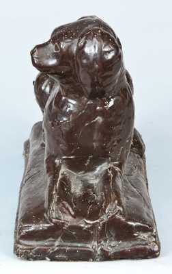 Jane Lew, WV Stoneware Albany Slip Dog Doorstop