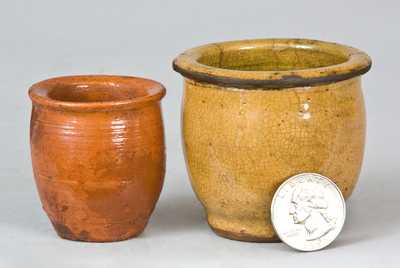 Two Miniature Redware Jars