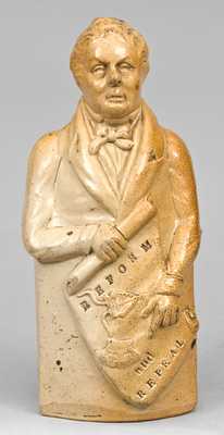English Stoneware Molded "Reform" Bottle