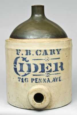 F.B. CARY / CIDER / 716 PENNA. AVE Baltimore Stoneware Jug Water Cooler