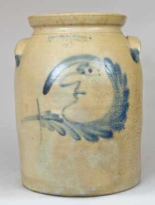 COWDEN & WILCOX / HARRISBURG, PA Stoneware Man-in-the-moon Crock