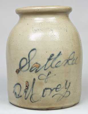 New York Stoneware Co. Jar with "Satterlee & Morey" in Script