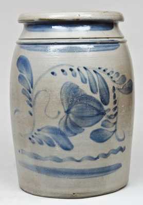 Western PA Stoneware Jar with Freehand Decoration