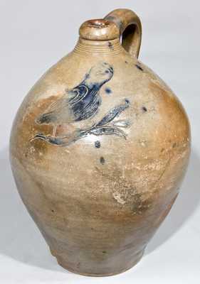 Probably Manhattan Stoneware Incised Owl Jug, possibly John Remmey III