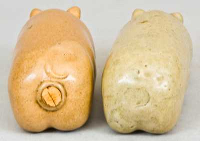 Lot of 2: Stoneware Pig Flasks