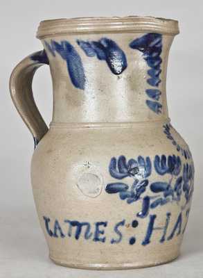 E.B. HISSONG / CASSVILL, Cassville, Huntingdon County, PA, Stoneware Presentation Pitcher