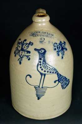 J. REILEY & CO. / LANSINGBURGH Stoneware Jug with Bird Decoration