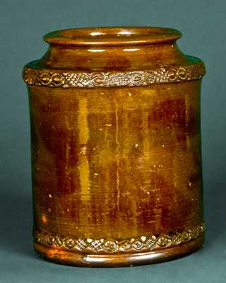 Jacob Heart Redware Jar, Chambersburg, PA