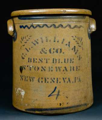 C.L. WILLIAMS / & CO. / BEST BLUE / STONEWARE / NEW GENEVA, PA Crock