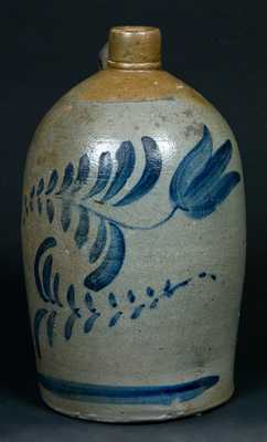 Western PA Stoneware Jug w/ Freehand Decoration