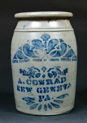 A. CONRAD / NEW GENEVA / PA Stoneware Crock