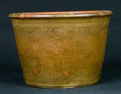 FROM / J. EBERLY & BRO. / STRASBURG, VA Stoneware Tapered Crock.